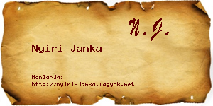 Nyiri Janka névjegykártya